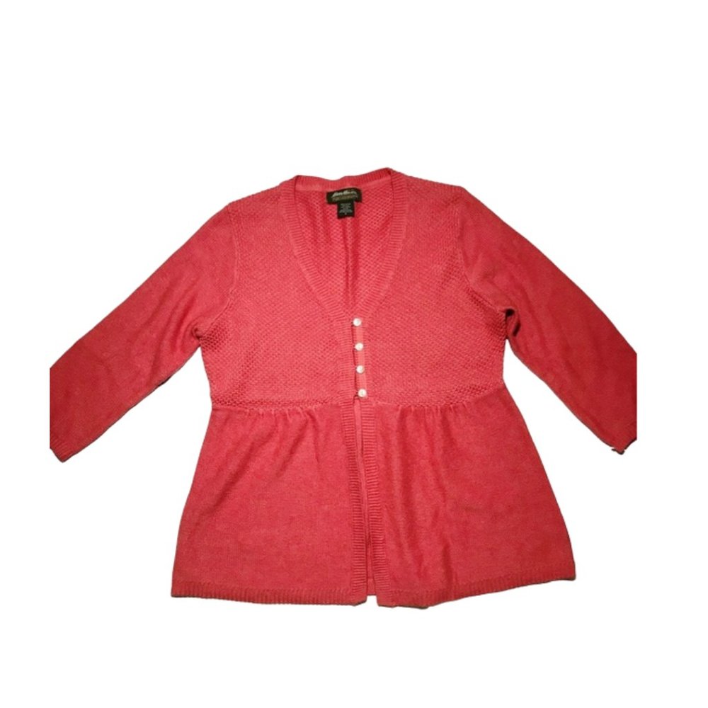 NWOT Eddie Bauer Coral Knit Cardigan
